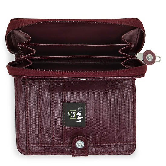 Kipling Money Love Metallic Small Wallet Portefeuille Bordeaux | BE 2206WN